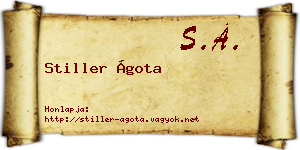 Stiller Ágota névjegykártya